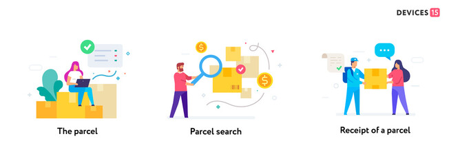 people and premises. set of icons, illustration. Smartphones tablets user interface online shopping. Flat illustration Icons infographics. Landing page site print poster.