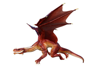 Fototapeta premium 3D Rendering Fairy Tale Dragon on White