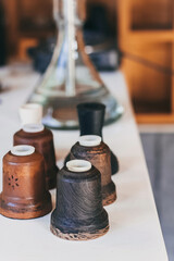 Hookah details for smoking and leisure in natural light