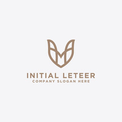 Logo Design V. Initial Letter. - Vector