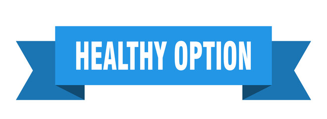 healthy option ribbon. healthy option paper band banner sign