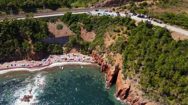 Beautiful bay at the Cote D Azur - aerial view