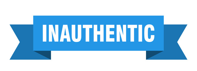 inauthentic ribbon. inauthentic paper band banner sign