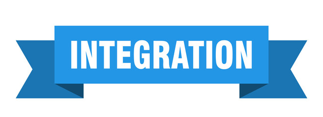 integration ribbon. integration paper band banner sign