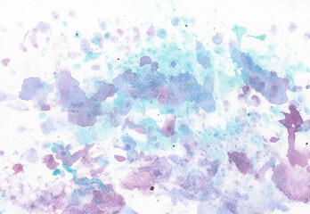 Fototapeta na wymiar abstract background in cold blue and purple tones is drawn using watercolors