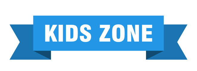 kids zone ribbon. kids zone paper band banner sign