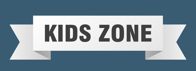 kids zone ribbon. kids zone paper band banner sign