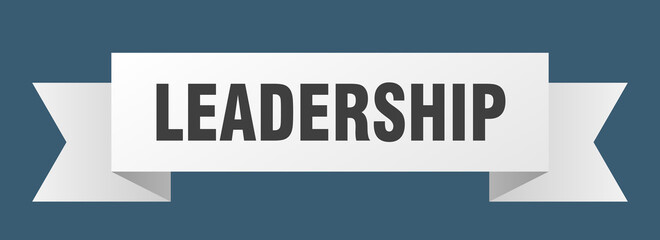 leadership ribbon. leadership paper band banner sign