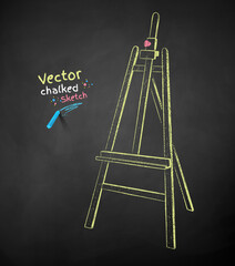 Chalk drawn illustration of easel