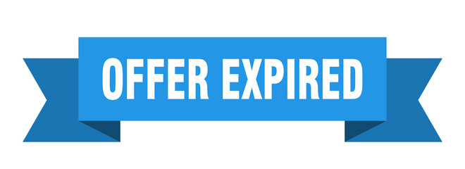 offer expired ribbon. offer expired paper band banner sign