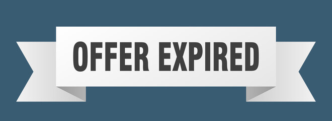offer expired ribbon. offer expired paper band banner sign