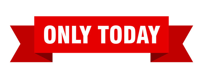 only today ribbon. only today paper band banner sign