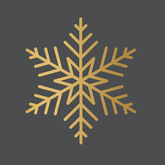 golden snowflake icon- vector illustration