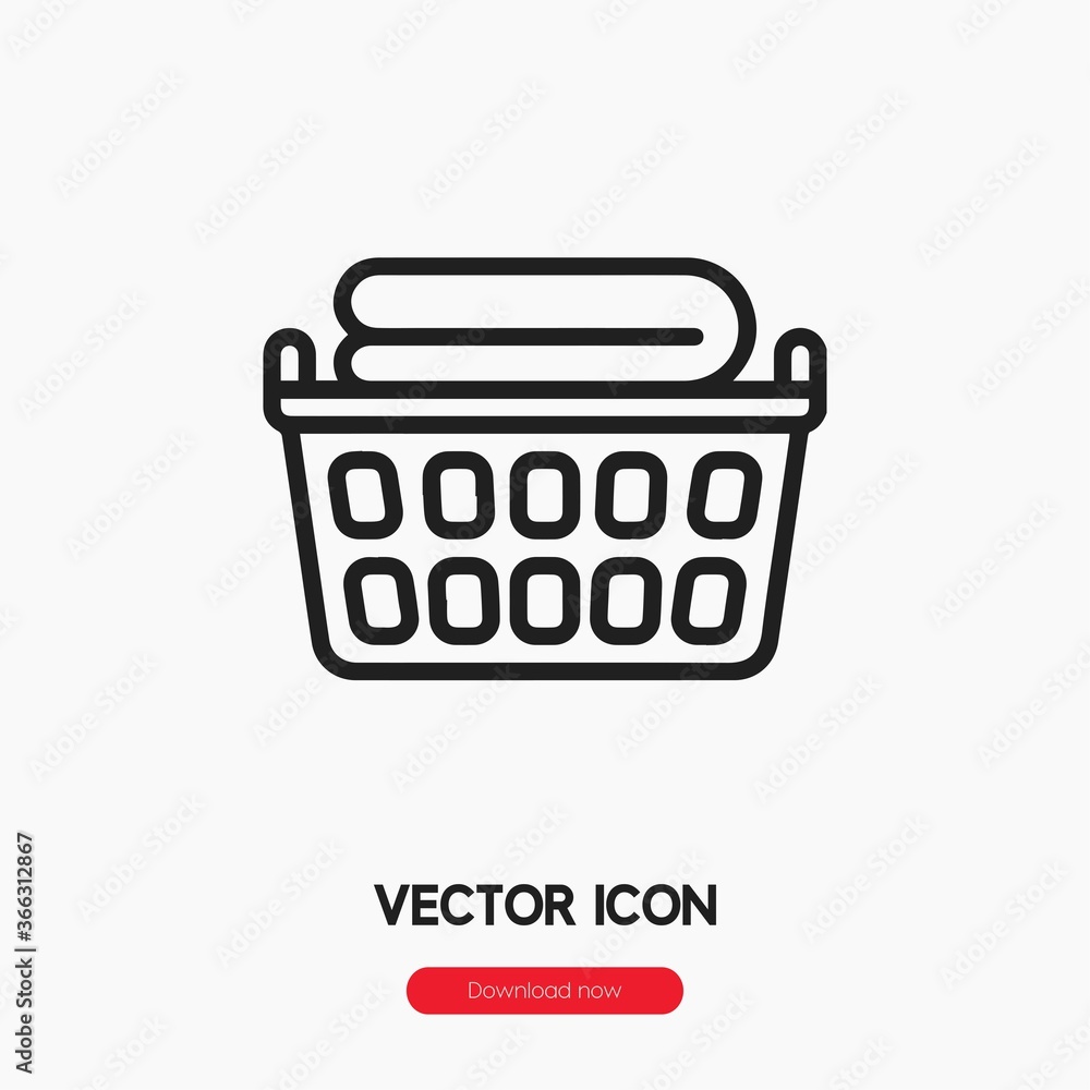 Poster laundry basket icon vector. linear style sign for mobile concept and web design. laundry basket symb