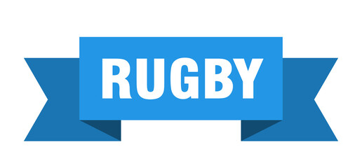 rugby ribbon. rugby paper band banner sign