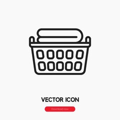 laundry basket icon vector. Linear style sign for mobile concept and web design. laundry basket symbol illustration. Pixel vector graphics - Vector.	