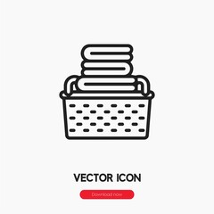 laundry basket icon vector sign symbol