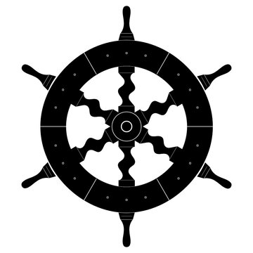 Ship steering wheel, 50x50 vector icon