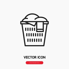 laundry basket icon vector. Linear style sign for mobile concept and web design. laundry basket symbol illustration. Pixel vector graphics - Vector.