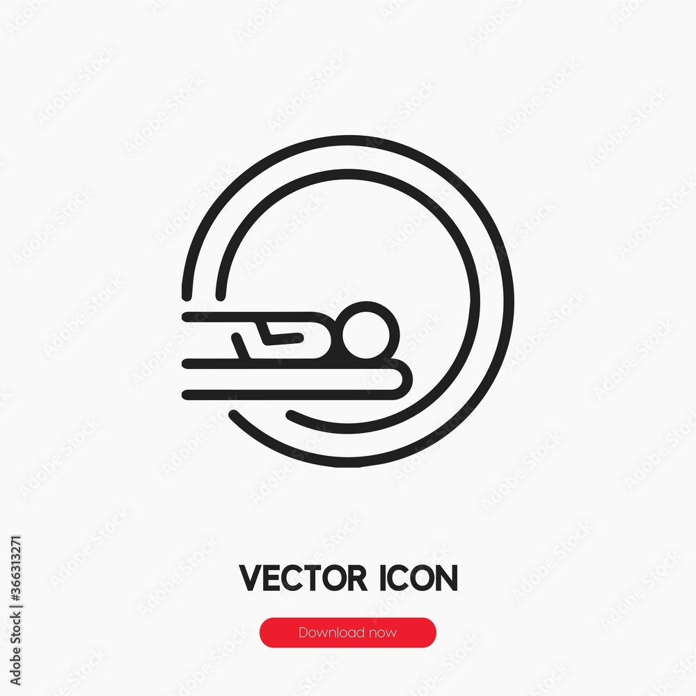 Poster ct scan icon vector. linear style sign for mobile concept and web design. ct scan symbol illustratio