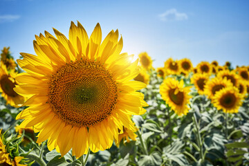 banner summertime blue sky clouds flower sunflower