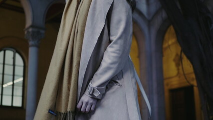 Student walking on yard of university. Businesswoman sitting on bench outdoors