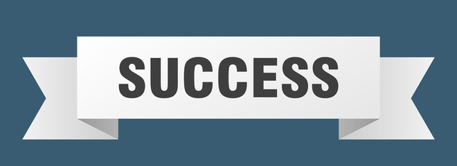 success ribbon. success paper band banner sign