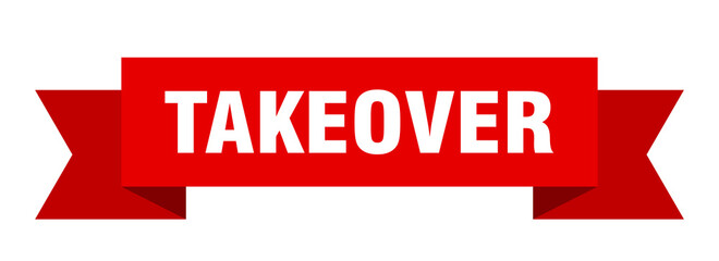 takeover ribbon. takeover paper band banner sign