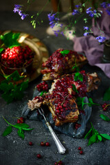 BBQ pork ribs with red currant sauce