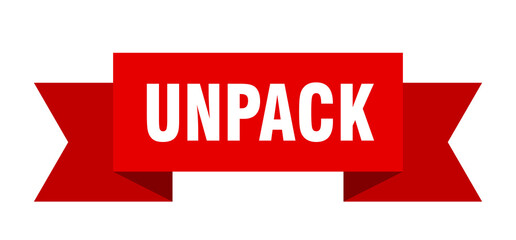 unpack ribbon. unpack paper band banner sign