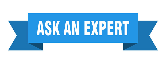 ask an expert ribbon. ask an expert paper band banner sign