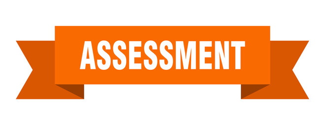 assessment ribbon. assessment paper band banner sign