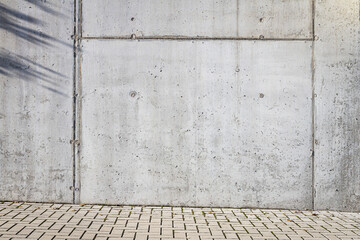 Concrete wall and parking place