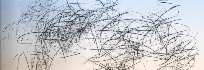 Noisy film frame with heavy scratches, dust and grain