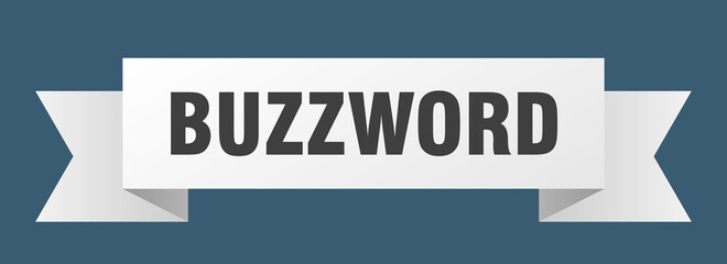 buzzword ribbon. buzzword paper band banner sign