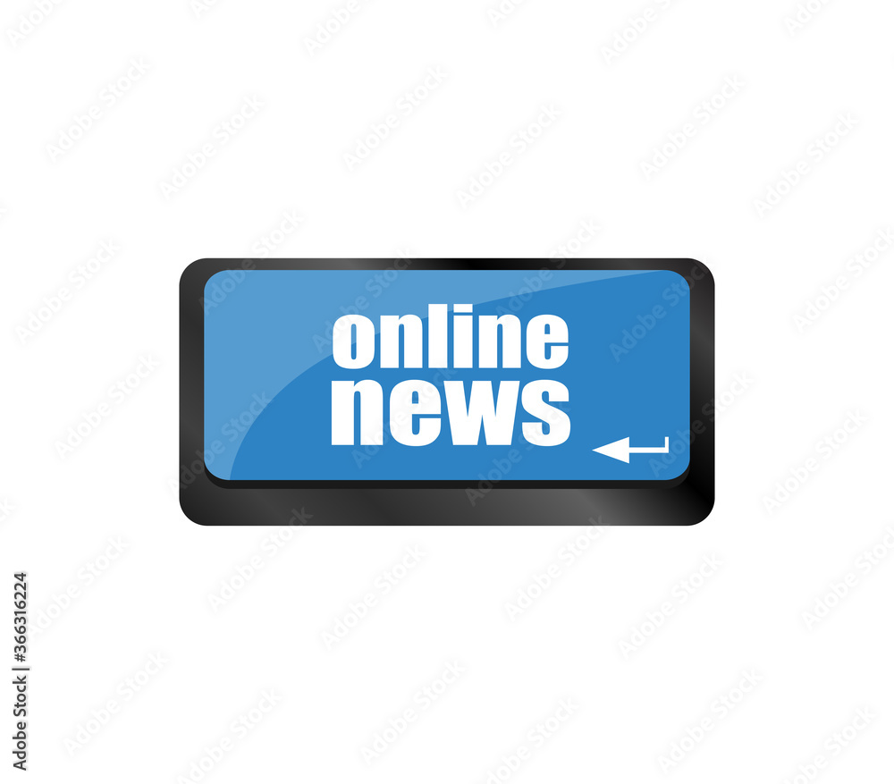 Aufkleber online news word on computer keyboard button