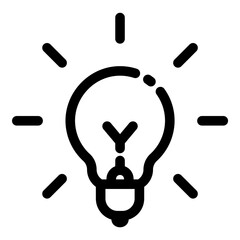 Obraz premium Lightbulb Flat Icon Isolated On White Background