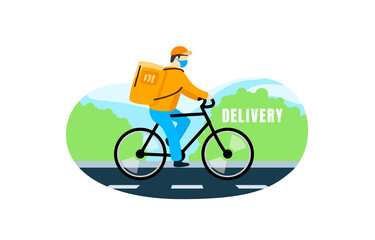 Home delivery, fast receipt of your order, transportation of goods. Vector