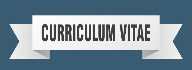 curriculum vitae ribbon. curriculum vitae paper band banner sign