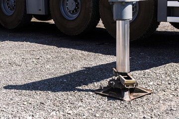 truck crane outriggers Mining, quarry equipment, close-up