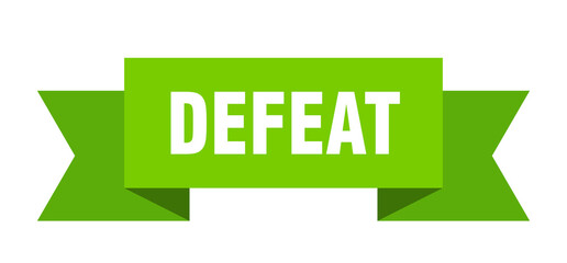 defeat ribbon. defeat paper band banner sign