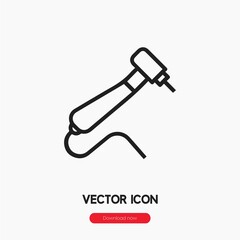 tooth drill icon vector sign symbol