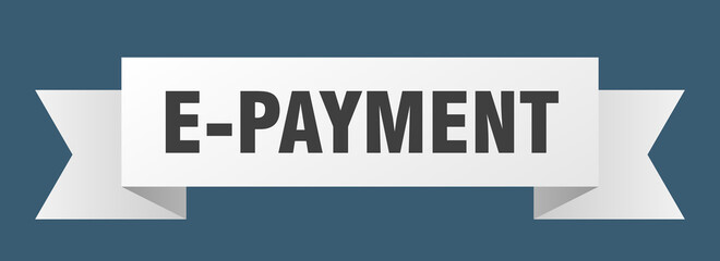 e-payment ribbon. e-payment paper band banner sign