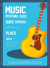 music festival poster with musical instrument
