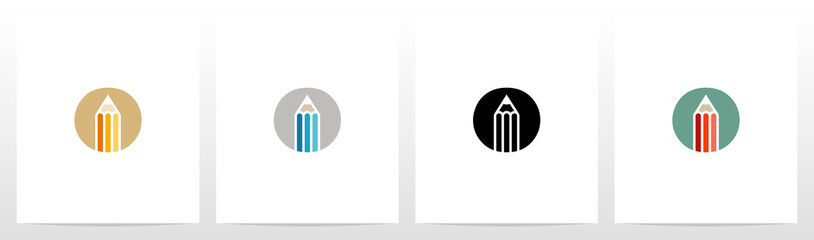 Pencil On Letter Logo Design O