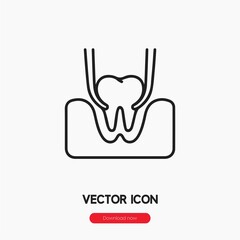 Obraz premium ekstrakcja zęba symbol wektor znak