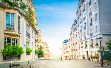 Monmartre street, Paris, France
