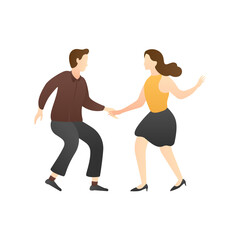 couple dancing. man and woman at school, studio, and party. outdoor activity romantic couple scenes. romantic couple relationship in flat vector illustration.