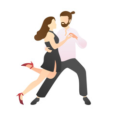 cute couple dancing. man dancing and embracing woman. man and woman at school, studio, and party. outdoor activity romantic couple scenes. romantic couple relationship in flat vector illustration.