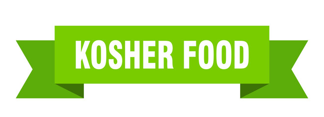 kosher food ribbon. kosher food paper band banner sign